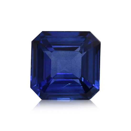 4.07 Carat Blue SRI LANKAN Sq. Emerald Sapphire CD