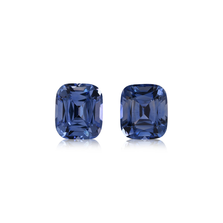 5.57 Carat Blue SRI LANKAN Cushion Sapphires Pair