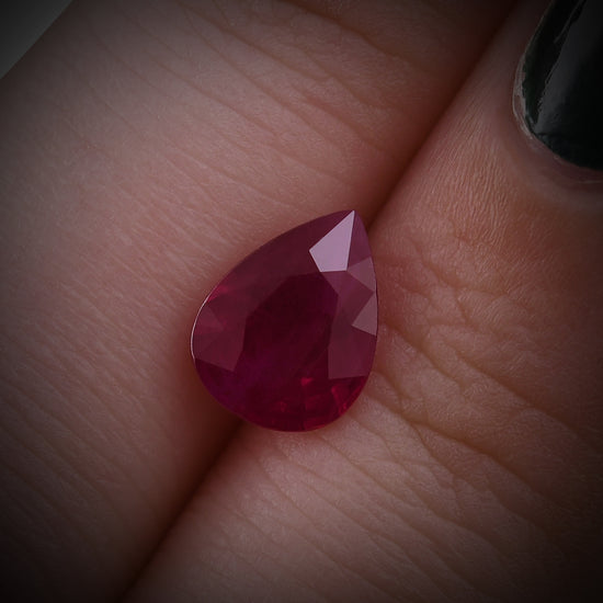 1.65 Carat Red MOZAMBIQUE Pear Ruby