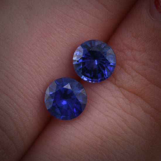 2,02 Karat blauer runder SRI LANKAN Saphir