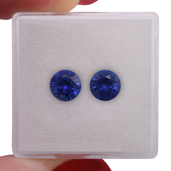 2,02 Karat blauer runder SRI LANKAN Saphir