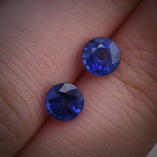 2,01 Karat blauer runder SRI LANKA Saphir