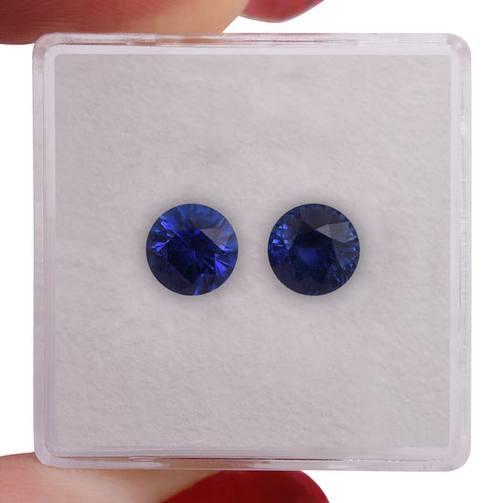 2,28 Karat blauer runder SRI LANKA Saphir