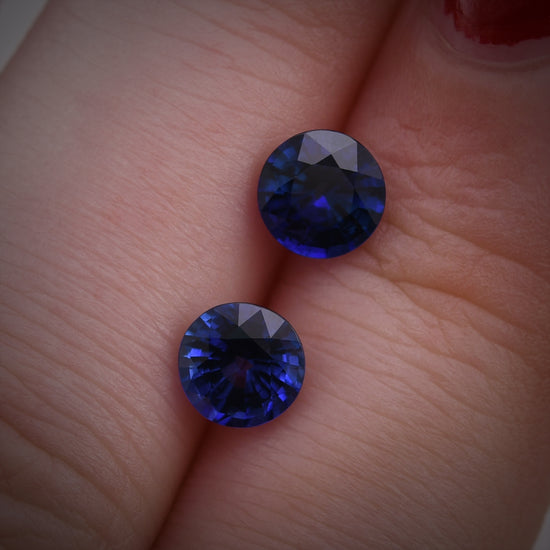 1,92 Karat runder blauer SRI LANKA Saphir