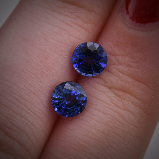 2.00 Karat blauer runder SRI LANKA Saphir