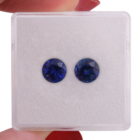 2.11 Karat blauer SRI LANKAN Runder Saphir