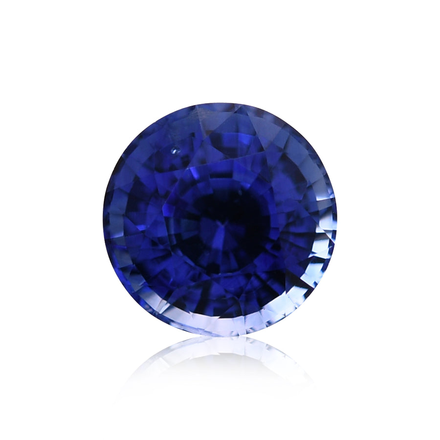 Zaffiro blu rotondo di 1,28 carati dello SRI LANKA