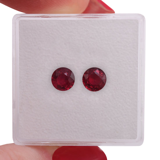 1,42 Karat roter, runder MOZAMBIQUE-Rubin