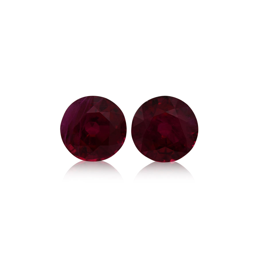 1.10 Carat Red MOZAMBIQUE Round Rubies