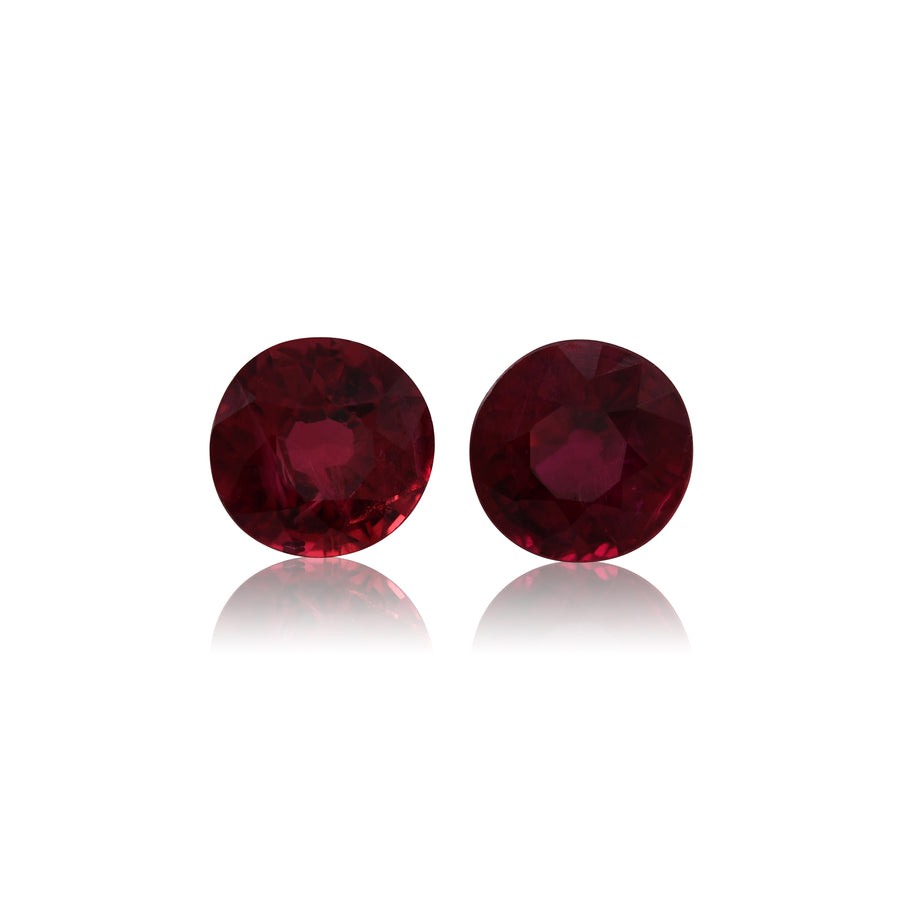 1,25 Karat roter, runder MOZAMBIQUE-Rubin