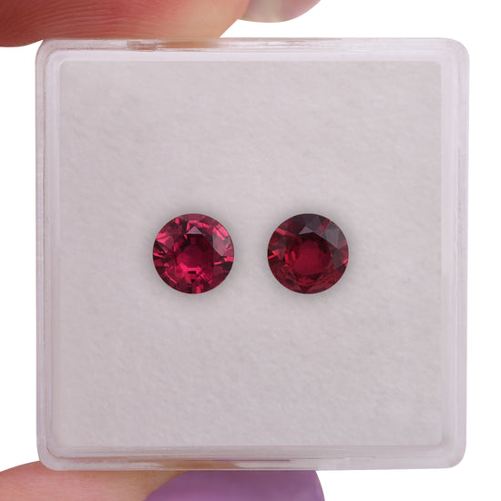 Rubino rosso rotondo da 1,24 carati del MOZAMBICO