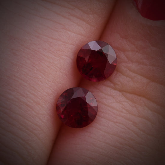 Rubino rosso tondo MOZAMBICANO da 1,63 carati
