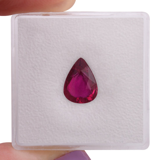 2.27 Carat Red MOZAMBIQUE Pear Ruby GIA