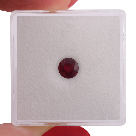 0.68 Carat Red MOZAMBIQUE Round Ruby