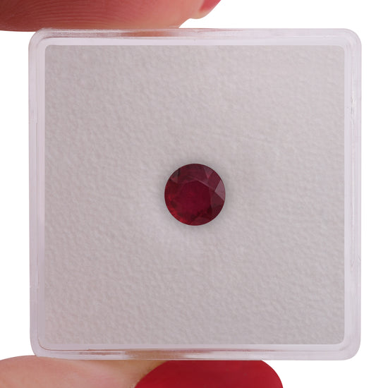 0.69 Carat Red MOZAMBIQUE Round Ruby