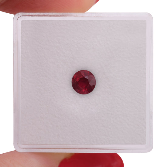 0.66 Carat Red MOZAMBIQUE Round Ruby