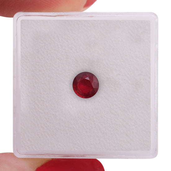 0.68 Carat Red MOZAMBIQUE Round Ruby