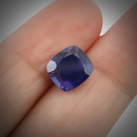 3.09 Carat Blue  Cushion Sapphire GWLAB