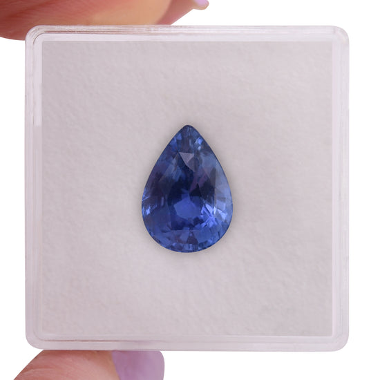 3.73 Carat Blue SRI LANKAN Pear Sapphire CD