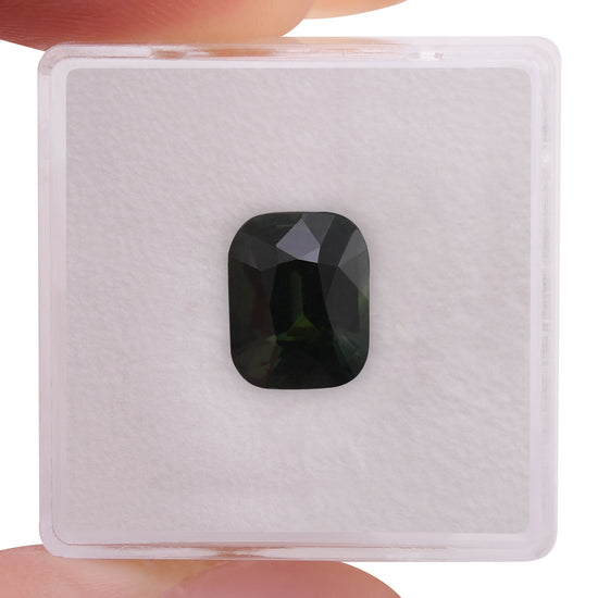 3.64 Carat Green MADAGASCAR Cushion Sapphire CD