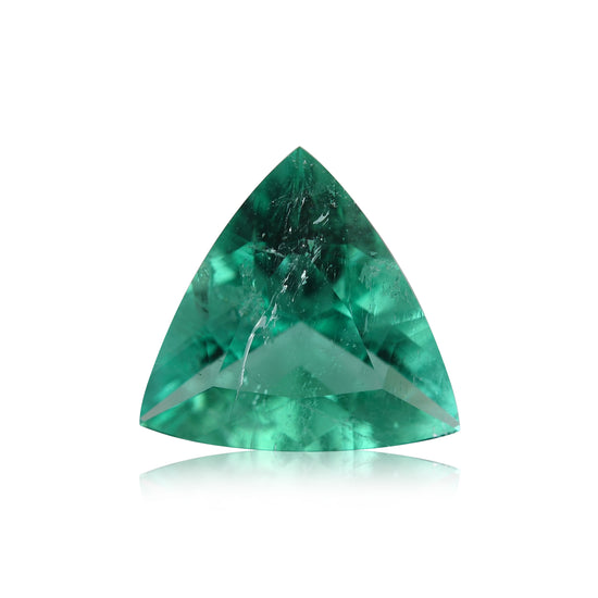 2.92 Carat Green COLOMBIAN Trilliant Emerald CD and MUZO