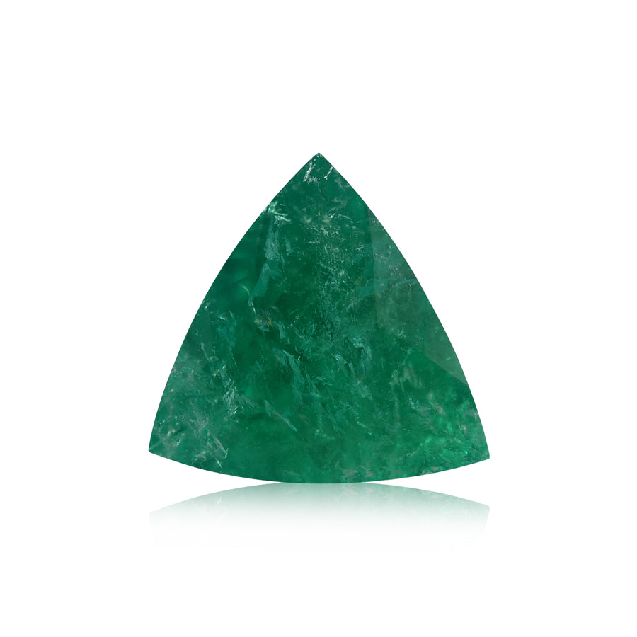 1.42 Carat Green COLOMBIAN Trilliant Emerald CD & MUZO