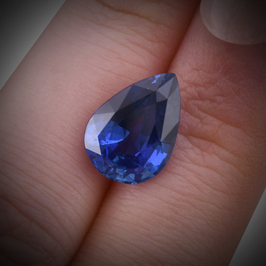 6.05 Carat Blue SRI LANKAN Pear Sapphire CD