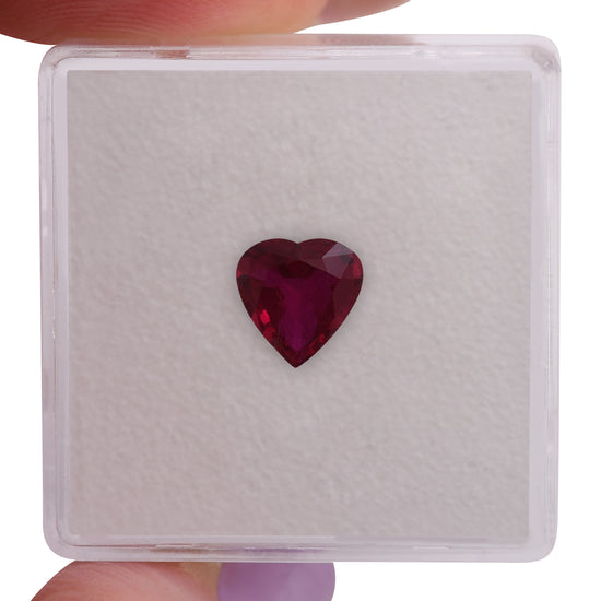 0.90 Carat Red MOZAMBICAN Heart Ruby GIA