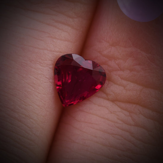 0.90 Carat Red MOZAMBICAN Heart Ruby GIA