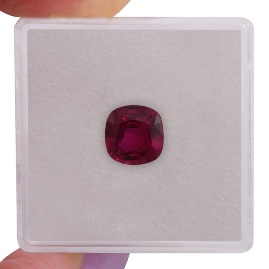 1.60 Carat Red MOZAMBICAN Cushion Ruby GIA