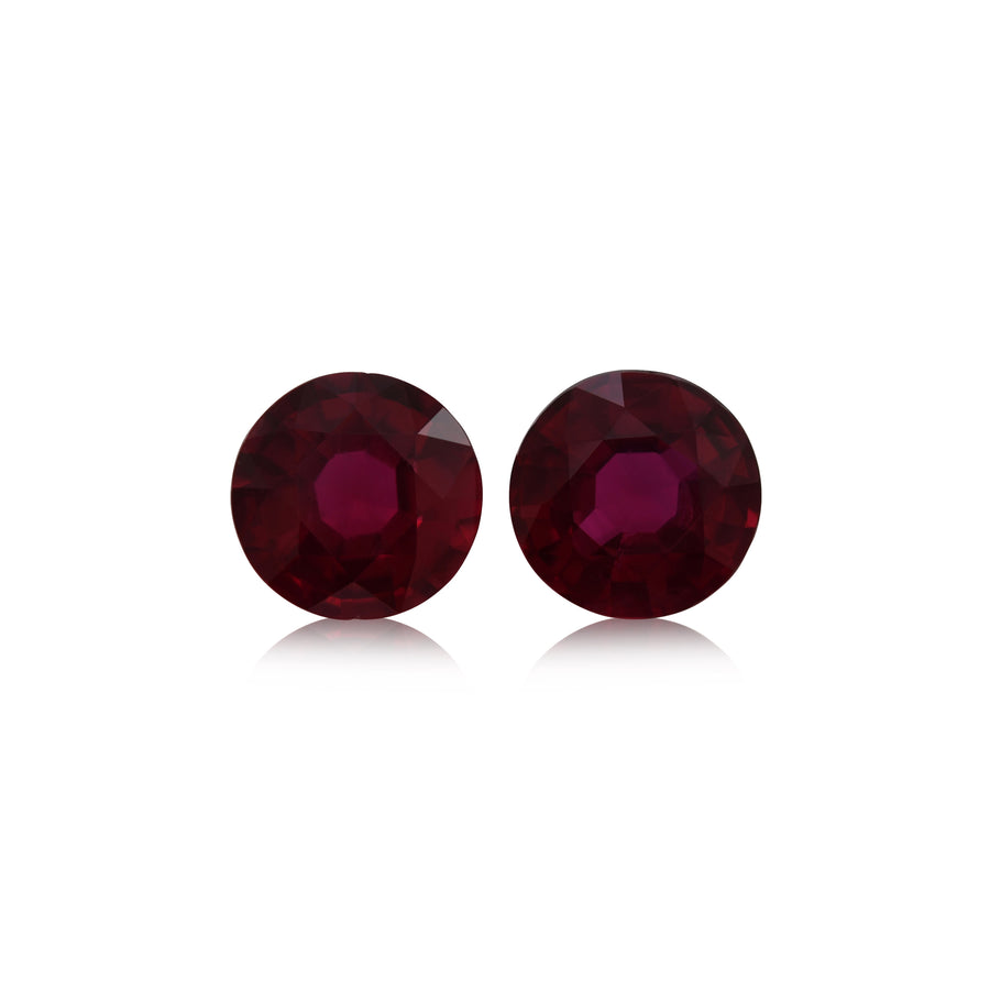 3.11 Carat Red MOZAMBIQUE Round Rubies GIA
