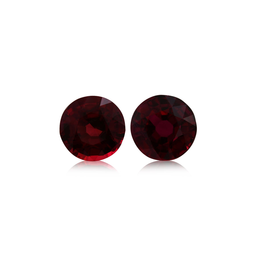 3.27 Carat Red MOZAMBIQUE Round Rubies GIA