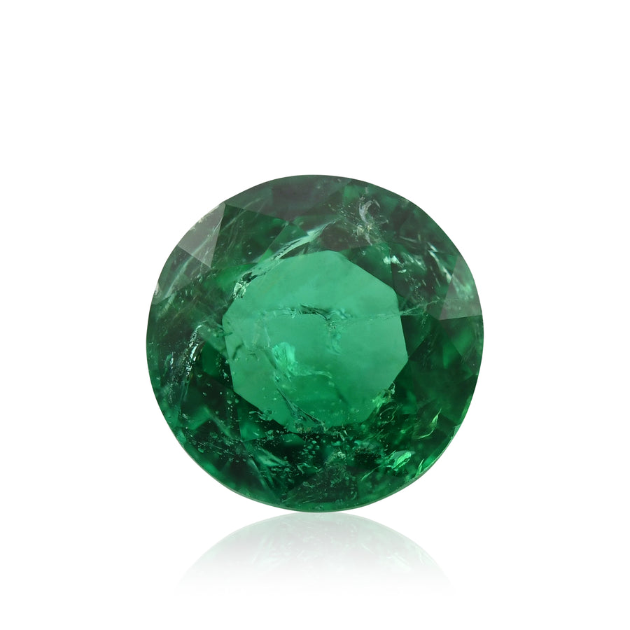 1.22 Carat Green  Round Emerald