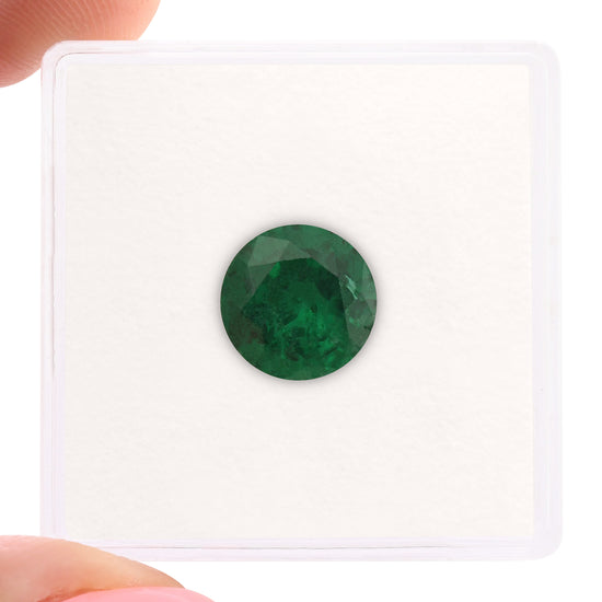 2,13 Karat grüner runder Smaragd