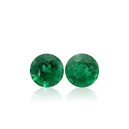 3.83 Carat Green  Round Emerald