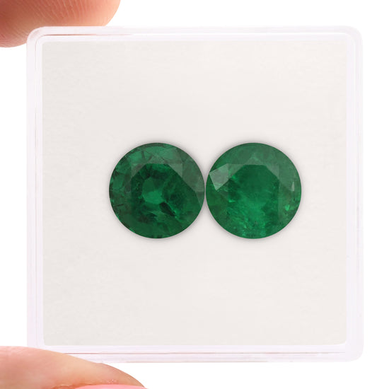 3.83 Carat Green  Round Emerald