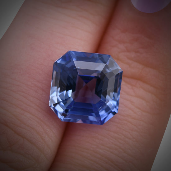 9.28 Carat Blue SRI LANKAN Sq. Emerald Sapphire CD