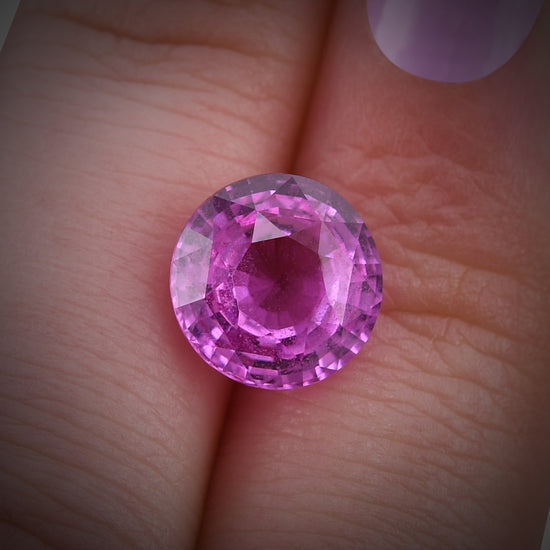 4.35 Carat Pink MADAGASCAR Round Sapphire CD