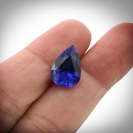 6.53 Carat Blue SRI LANKA Pear Sapphire GRS