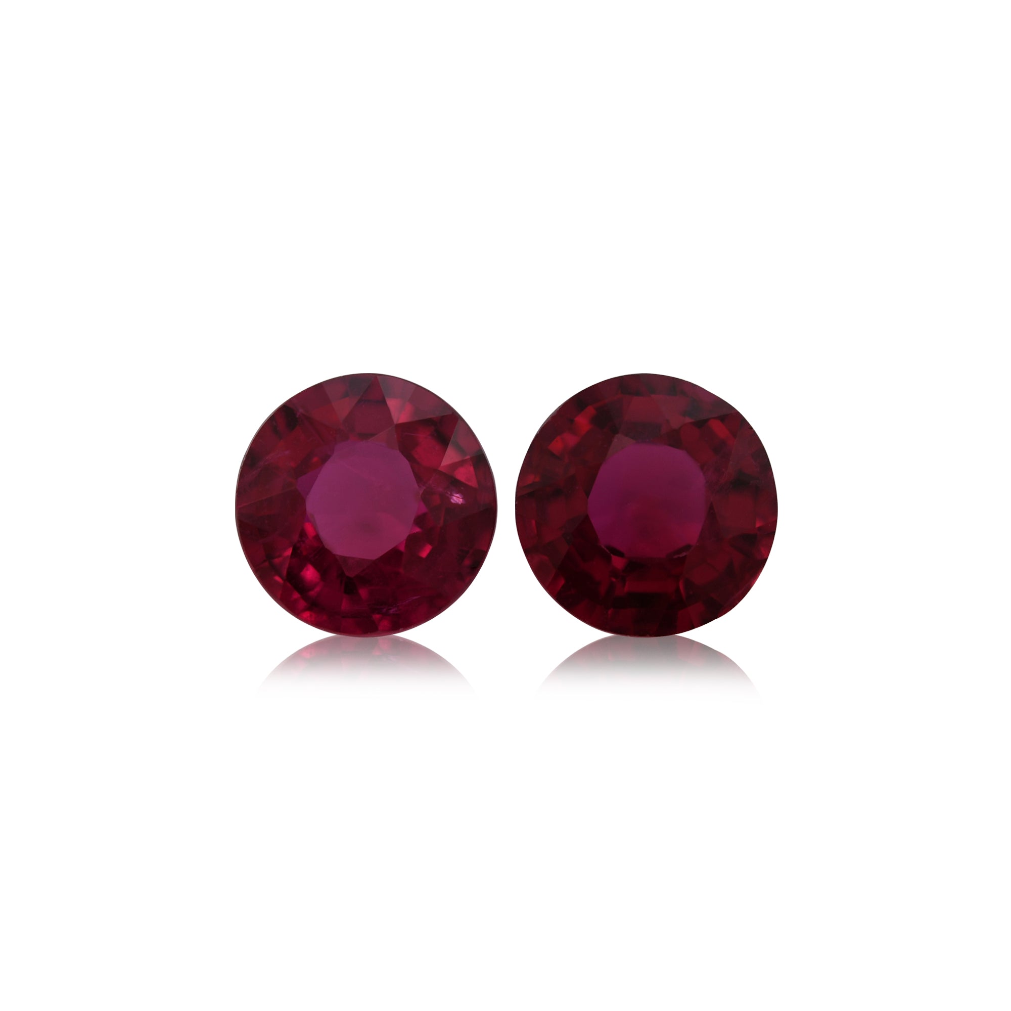 1.82 Carat Red MOZAMBIQUE Round Rubies Pair | LEIBISH