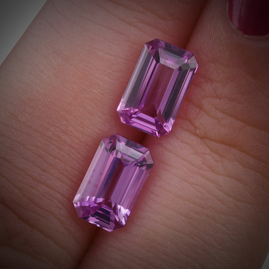 4.07 Carat Pink MADAGASCAR Emerald Sapphires Pair