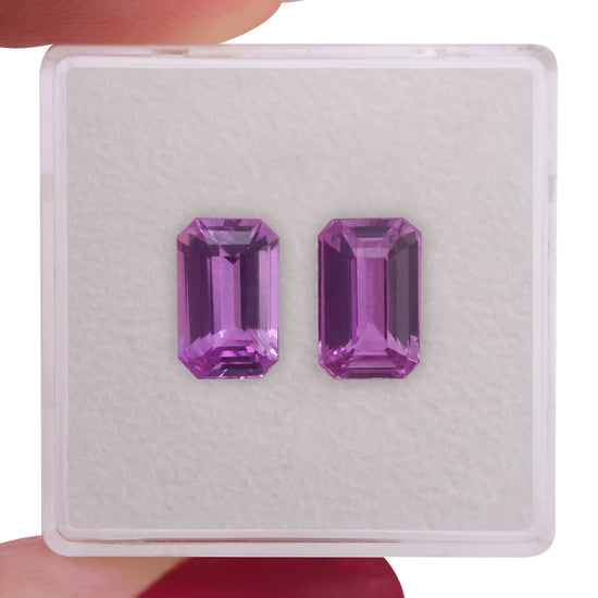 4.07 Carat Pink MADAGASCAR Emerald Sapphires Pair