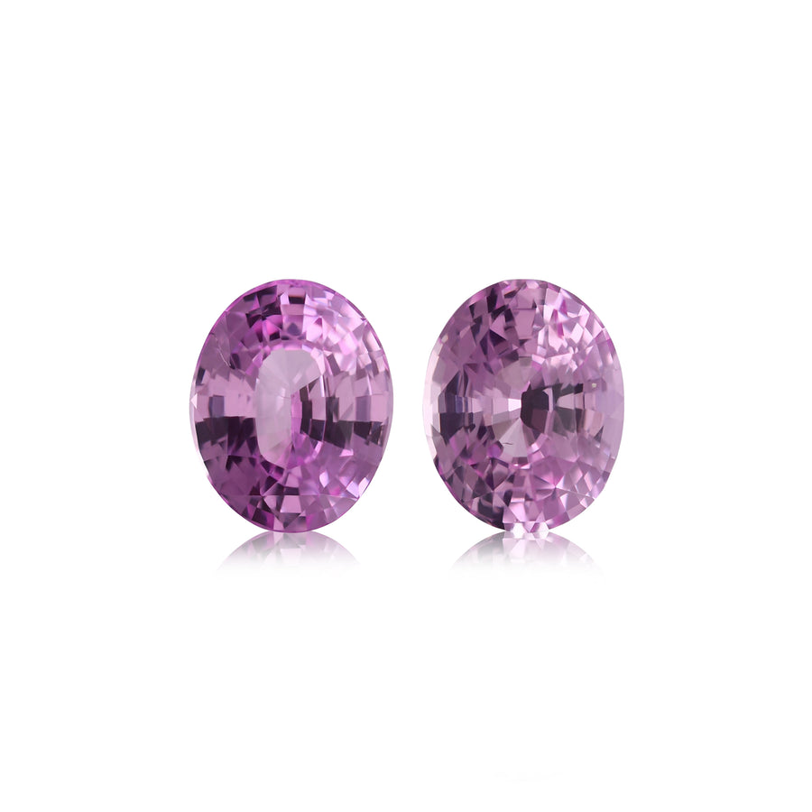 3,06 Karat Pfirsichfarbenes Saphir-Paar, oval, aus Madagaskar