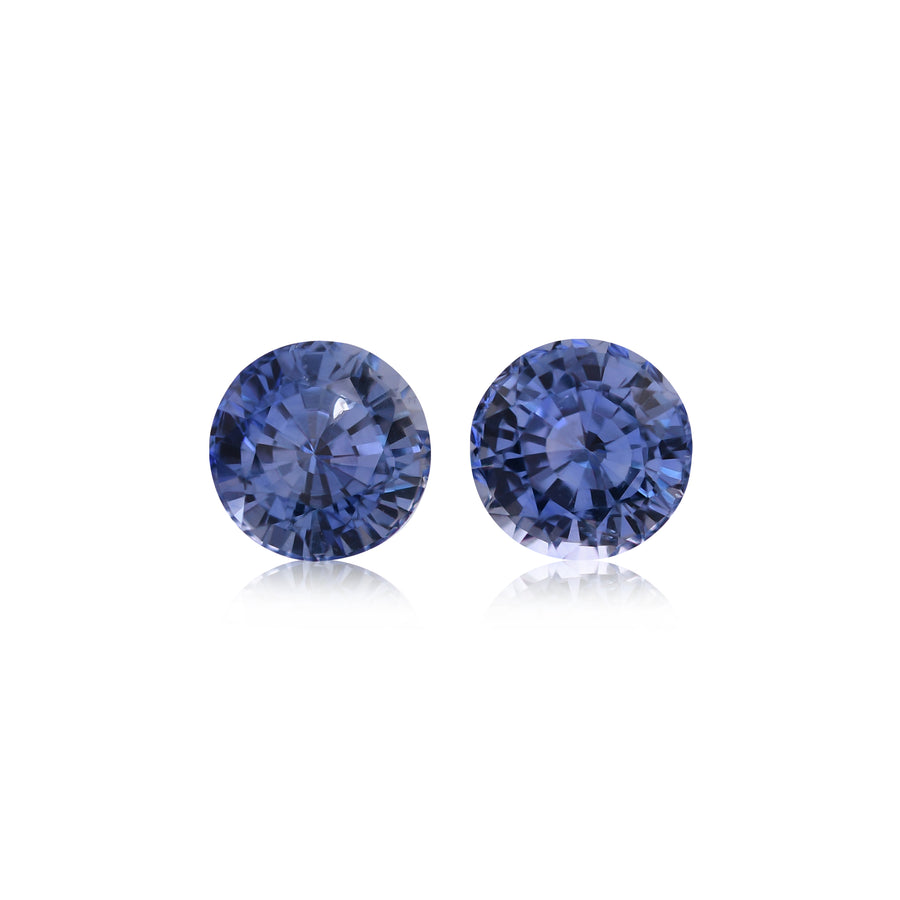 3.20 Carat Blue SRI LANKAN Round Sapphires Pair