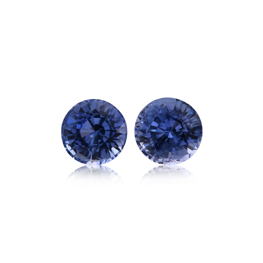 3.78 Carat Blue SRI LANKAN Round Sapphires