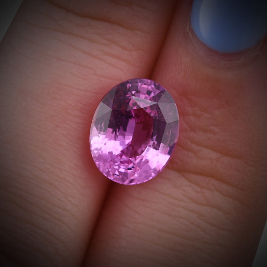 4.12 Carat Pink MADAGASCAR Oval Sapphire GIA