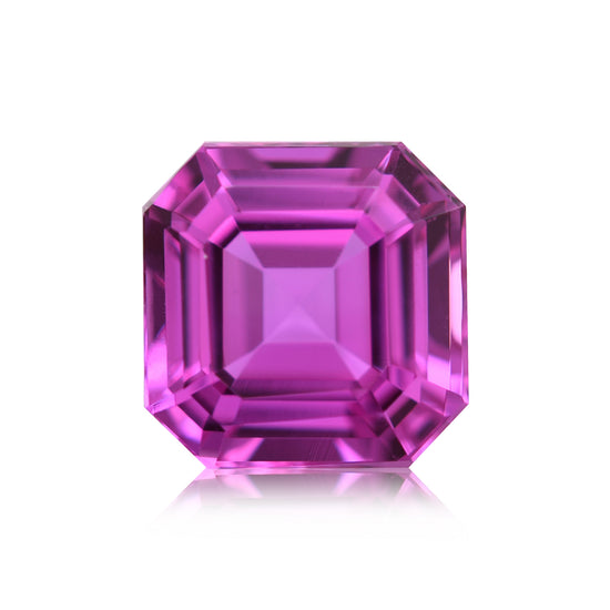 3.20 Karat Pink MADAGASKAR quadratisch Smaragd Saphir GIA