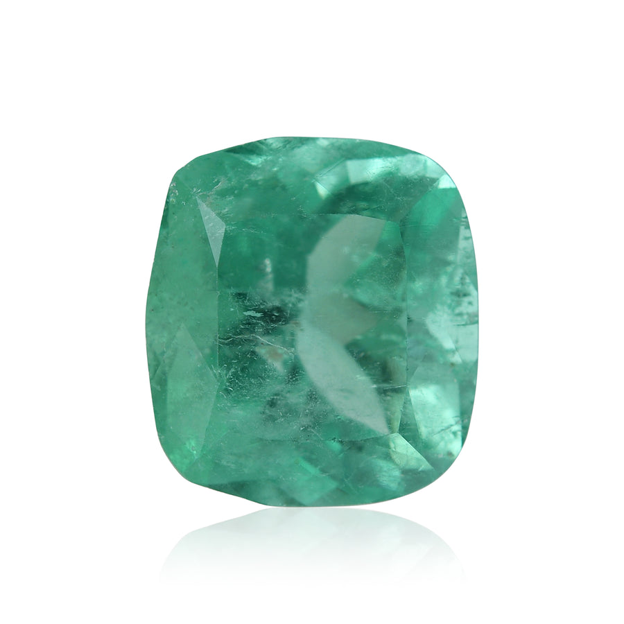 7.71 Carat Green COLOMBIAN Cushion Emerald GIA