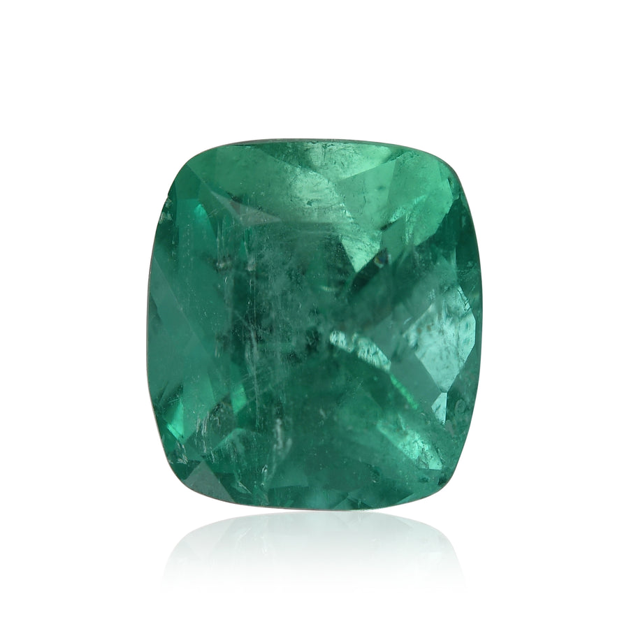 8.68 Carat Green COLOMBIAN Cushion Emerald GIA