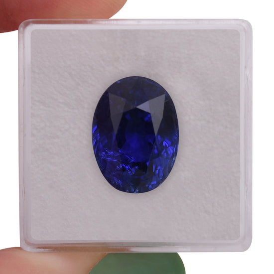 12.54 Carat Blue SRI LANKAN Oval Sapphire GIA